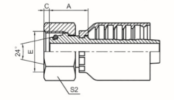 公制内螺纹24°锥带O形圈重系列 ISO 12151-2 DIN 3865