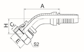 45°美制ORFS内螺纹平面 ISO 12151-1-SAE J516